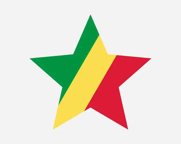 Flaga Gwiezdna Konga Brazzaville — Wektor stockowy