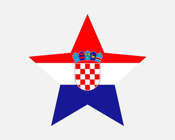 クロアチアスターフラッグ クロアチアの星型旗 カントリー ナショナル バナー アイコン シンボルベクトル2D平面アートワークグラフィックイラスト — ストックベクタ