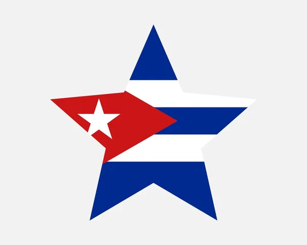 Küba Yıldız Bayrağı Küba Yıldız Şekli Bayrağı Küba Cumhuriyeti Ulusal — Stok Vektör