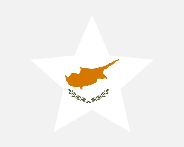 Flaga Gwiazdy Cypru Cypryjska Flaga Star Shape Republika Cypryjska Kraj — Wektor stockowy