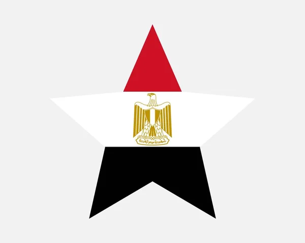 Egypten Star Flag Egyptiska Stjärnflaggan Land National Banner Ikon Symbol — Stock vektor