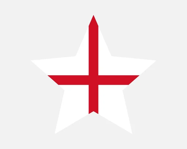 Звёздный Флаг Англии Английский Флаг Форме Звезды Символическая Векторная Векторная — стоковый вектор