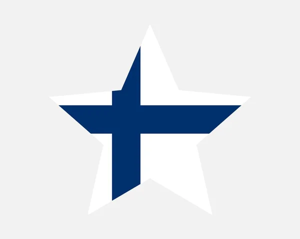 フィンランドのスターフラッグ フィンランドの星型旗 Republic Finland Country National Bannerアイコンシンボルベクトルフラットアートワークグラフィックイラスト — ストックベクタ