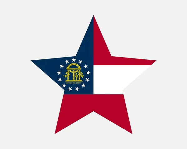 Georgia Flaga Gwiazdy Usa — Wektor stockowy