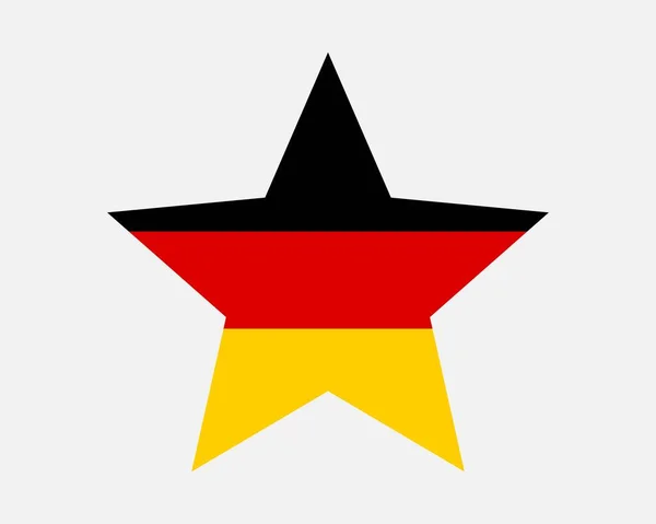 Bandiera Della Germania Bandiera Tedesca Forma Stella Deutschland Paese Banner — Vettoriale Stock