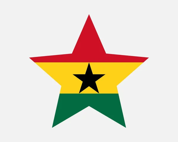 Bandeira Estelar Gana Bandeira Forma Estrela Ganesa República Gana País — Vetor de Stock
