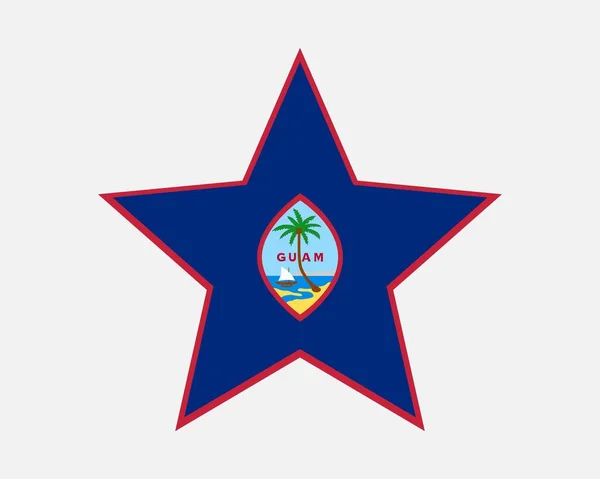 Guam Star Flag Bandeira Guamanian Star Shape Unincorporated Organizado Eua — Vetor de Stock