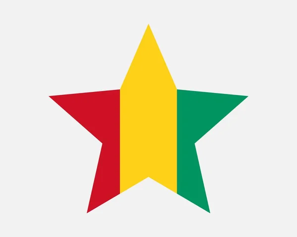 Bandeira Estrela Guiné Bandeira Forma Estrela Guineense República Guiné País —  Vetores de Stock