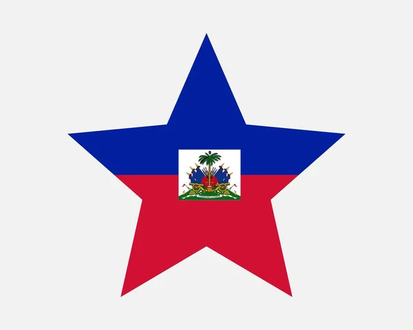 Flaga Gwiazdy Haiti Haitańska Flaga Kształtu Gwiazdy Republika Haiti Kraj — Wektor stockowy