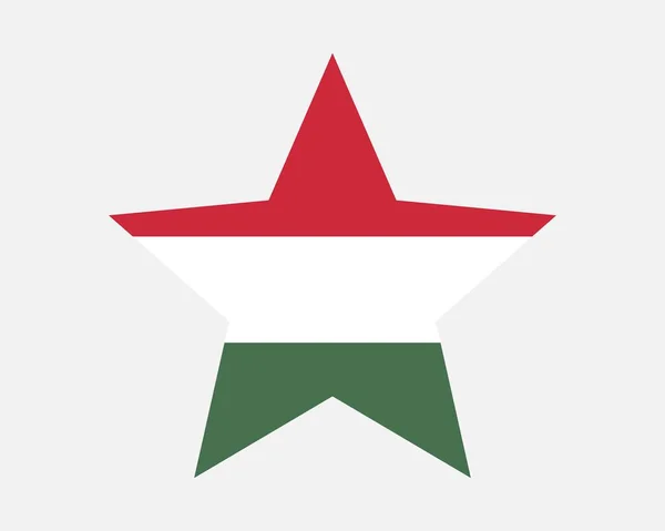 Bandiera Stellare Dell Ungheria Bandiera Forma Stella Ungherese Paese Banner — Vettoriale Stock