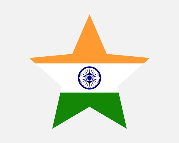 India Star Flag Drapeau Forme Étoile Indienne Pays Bannière Nationale — Image vectorielle