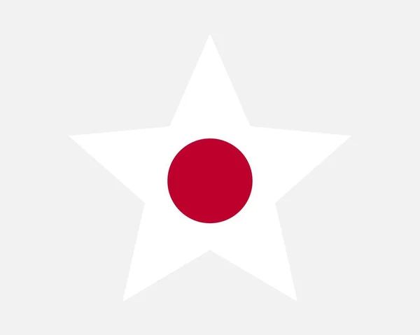 Bandera Japan Star Bandera Japonesa Forma Estrella Nippon Nihon País — Archivo Imágenes Vectoriales