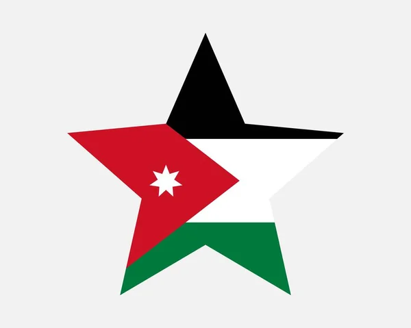 Jordan Star Flag Jordanian Star Shape Flag Hashemite Kingdom Jordan — Stock Vector