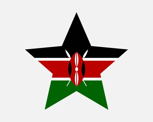 Kenya Yıldız Bayrağı Kenya Yıldız Şekli Bayrağı Ülke Ulusal Sancak — Stok Vektör