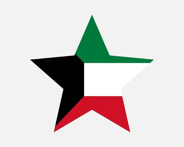 Bandiera Della Stella Del Kuwait Bandiera Forma Stella Del Kuwait — Vettoriale Stock