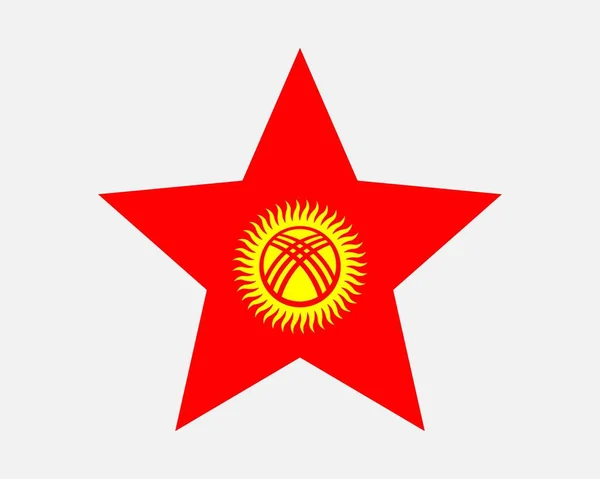 Kirgiska Flaga Gwiazdy Flaga Republiki Kirgiskiej Kształcie Gwiazdy Kraj Narodowy — Wektor stockowy