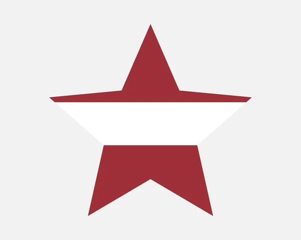 ラトビアスターフラッグ ラトビアの星型旗 ラトビア共和国国民バナーアイコンシンボルベクトルフラットアートワークグラフィックイラスト — ストックベクタ