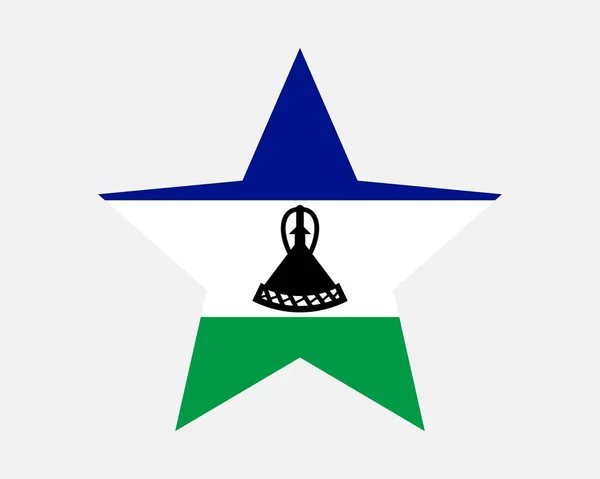 Lesotho Star Flag Bandera Kingdom Lesotho Star Shape Mosotho Basotho — Vector de stock