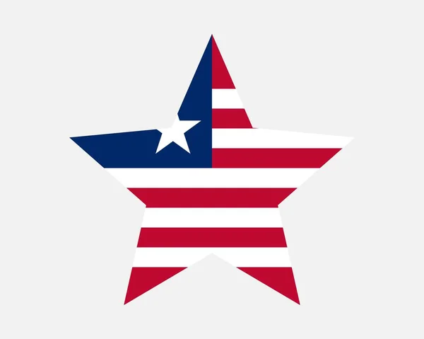 リベリアスターフラッグ リベリアの星形旗 リベリア共和国ナショナルバナーアイコンシンボルベクトルフラットアートワークグラフィックイラスト — ストックベクタ