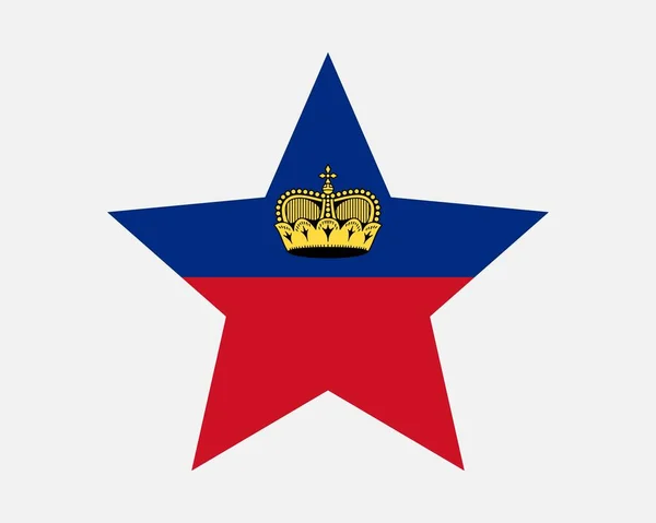 Lihtenştayn Yıldız Bayrağı Lihtenştayn Yıldız Şekli Bayrağı Ülke Ulusal Sancak — Stok Vektör