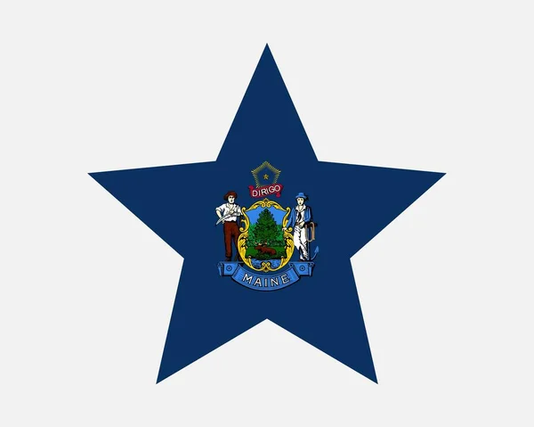 Maine Usa Sternenflagge — Stockvektor