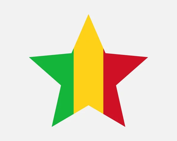 Drapeau Mali Star Drapeau Forme Étoile Malienne République Mali Pays — Image vectorielle