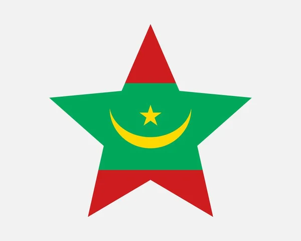 Bandeira Estelar Mauritânia Bandeira Mauritana Forma Estrela República Islâmica Mauritânia —  Vetores de Stock