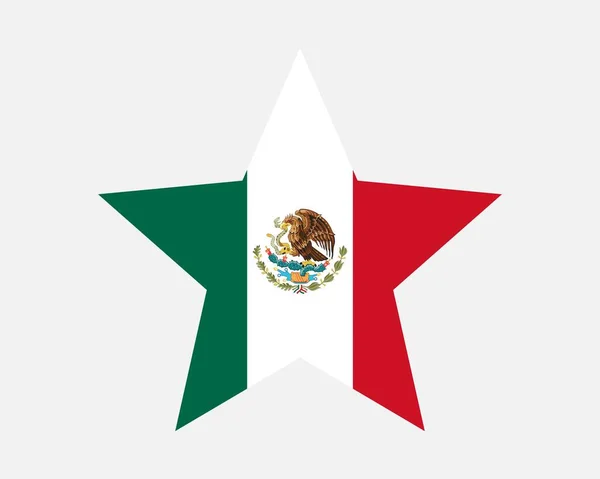メキシコスターフラッグ メキシコの星型旗 メキシコカントリーバナーアイコンシンボルベクトルフラットアートワークグラフィックイラスト — ストックベクタ