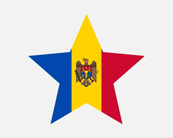 Moldavie Star Flag Drapeau Forme Étoile Moldave Pays Moldave Bannière — Image vectorielle