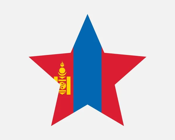 Drapeau Des Étoiles Mongolie Drapeau Forme Étoile Mongole Pays Mongol — Image vectorielle