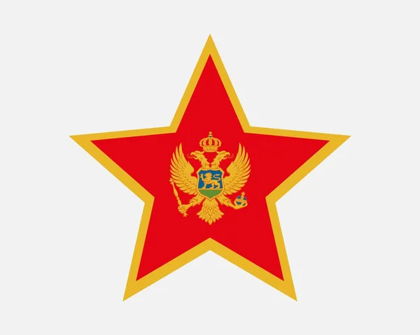 Montenegro Star Flag Montenegros Stjärnflagga Montenegro Land National Banner Ikon — Stock vektor