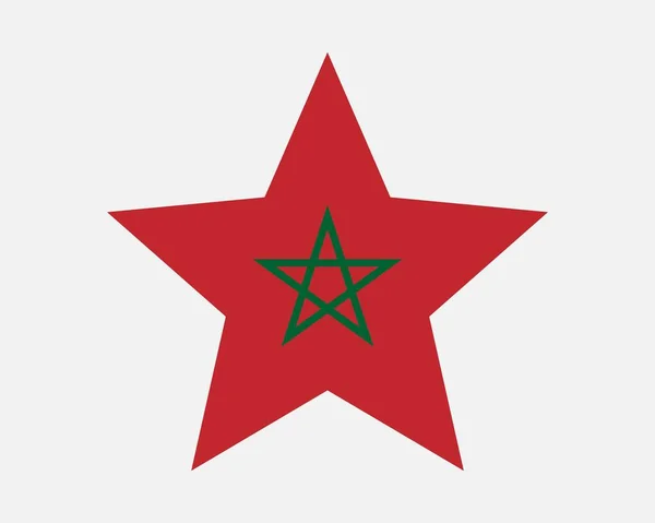 摩洛哥星旗 摩洛哥星形旗帜 摩洛哥王国国家国旗图标符号矢量平面艺术品图解 — 图库矢量图片