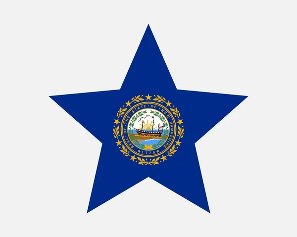Bandera New Hampshire Usa Star — Vector de stock