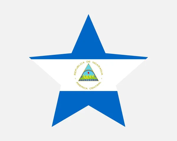 尼加拉瓜星旗 尼加拉瓜星形旗帜 尼加拉瓜共和国国家横幅图标符号矢量平面艺术品图解 — 图库矢量图片