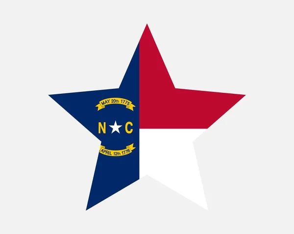 North Carolina Usa Star Flag — Stock Vector