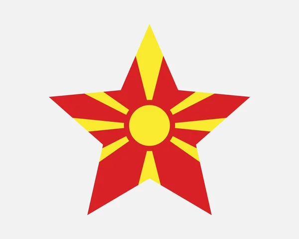 Drapeau Étoile Macédoine Nord — Image vectorielle