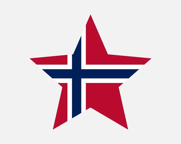 Bandera Noruega Star Bandera Noruega Forma Estrella Reino Noruega País — Vector de stock