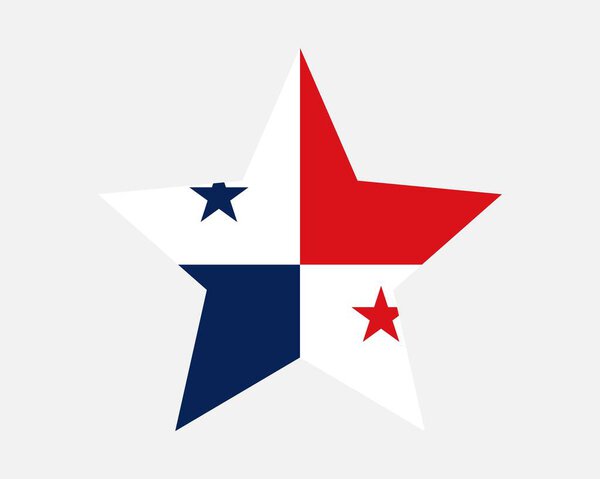 Флаг Панамы. Панамский флаг звездной формы. Символическая символика Республики Панама Векторная плоская графическая иллюстрация