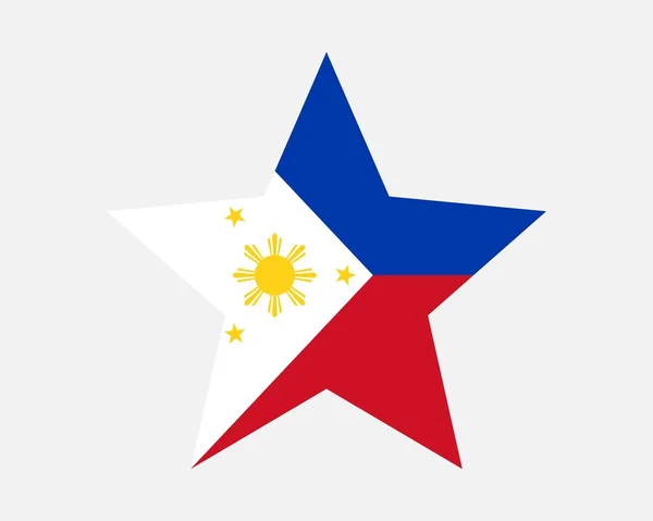 Bandiera Delle Filippine Bandiera Filippina Forma Stella Filippine Paese Banner — Vettoriale Stock