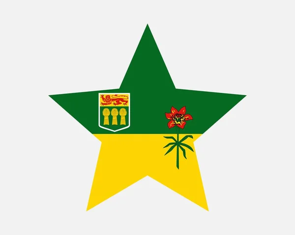 Saskatchewan Canada Star Flag — Vettoriale Stock