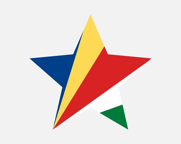 Steagul Stelei Seychelles Seychellois Seychelloise Seselwa Star Shape Flag Țară — Vector de stoc