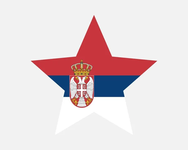 塞尔维亚星条旗 塞尔维亚星形旗帜 塞尔维亚共和国国家横幅图标符号向量平面艺术品图解 — 图库矢量图片