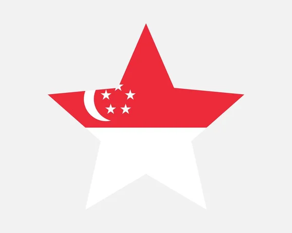 Bendera Bintang Singapura Bendera Bintang Singapura Shape Republik Singapura National - Stok Vektor