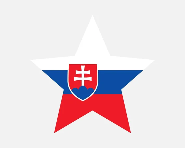 斯洛伐克星旗 斯洛伐克星形旗帜 斯洛伐克共和国国家国旗图标符号矢量平面艺术品图解 — 图库矢量图片