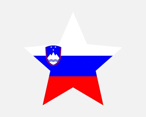 Bandera Eslovenia Star Bandera Eslovena Forma Estrella País Esloveno Bandera — Vector de stock