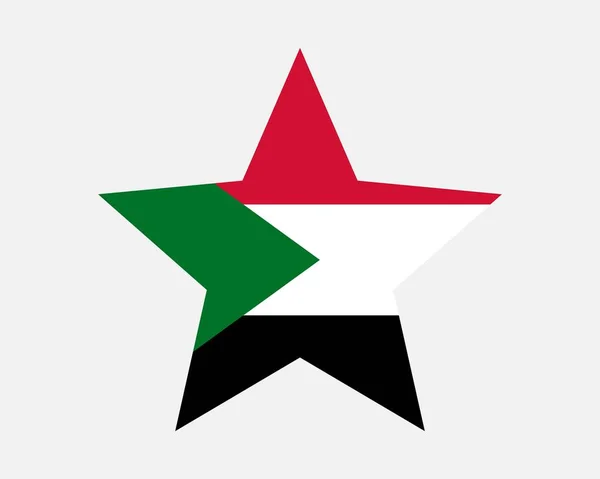 Bandiera Sudan Star Bandiera Sudanese Forma Stella Repubblica Del Sudan — Vettoriale Stock