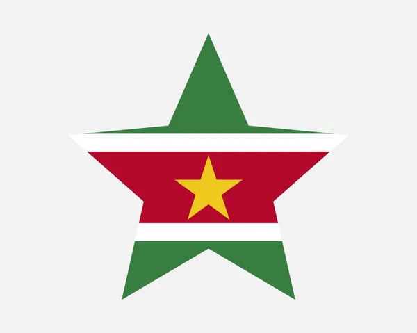 Suriname Star Flag Bandeira Forma Estrela Surinamesa República Suriname País — Vetor de Stock