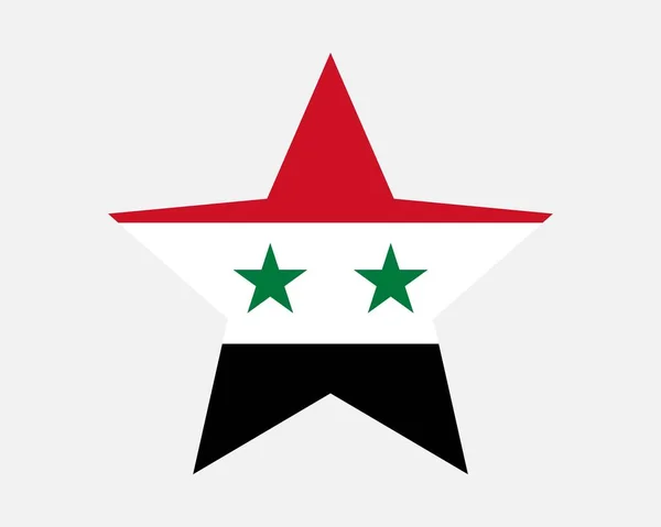 Bandera Siria Star Bandera Forma Estrella Siria República Árabe Siria — Vector de stock