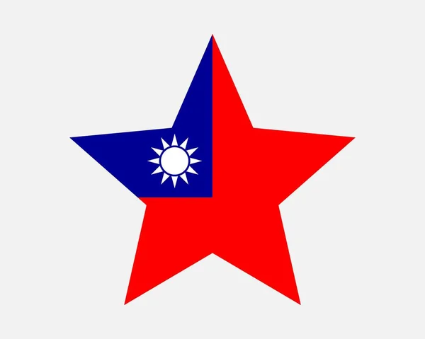 Tayvan Yıldız Bayrağı Tayvan Yıldız Şekli Bayrağı Çin Cumhuriyeti Roc — Stok Vektör