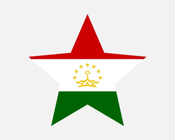 Tádžikistánská Hvězdná Vlajka Tádžická Vlajka Tvaru Hvězdy Tádžikistánská Země Národní — Stockový vektor